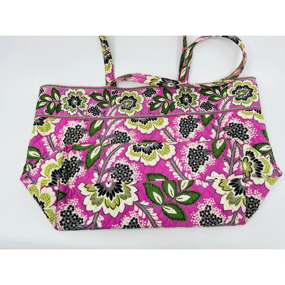 Vera Bradley Large Tote Bag Priscilla Pink Retired Quilted Shoulder Bag